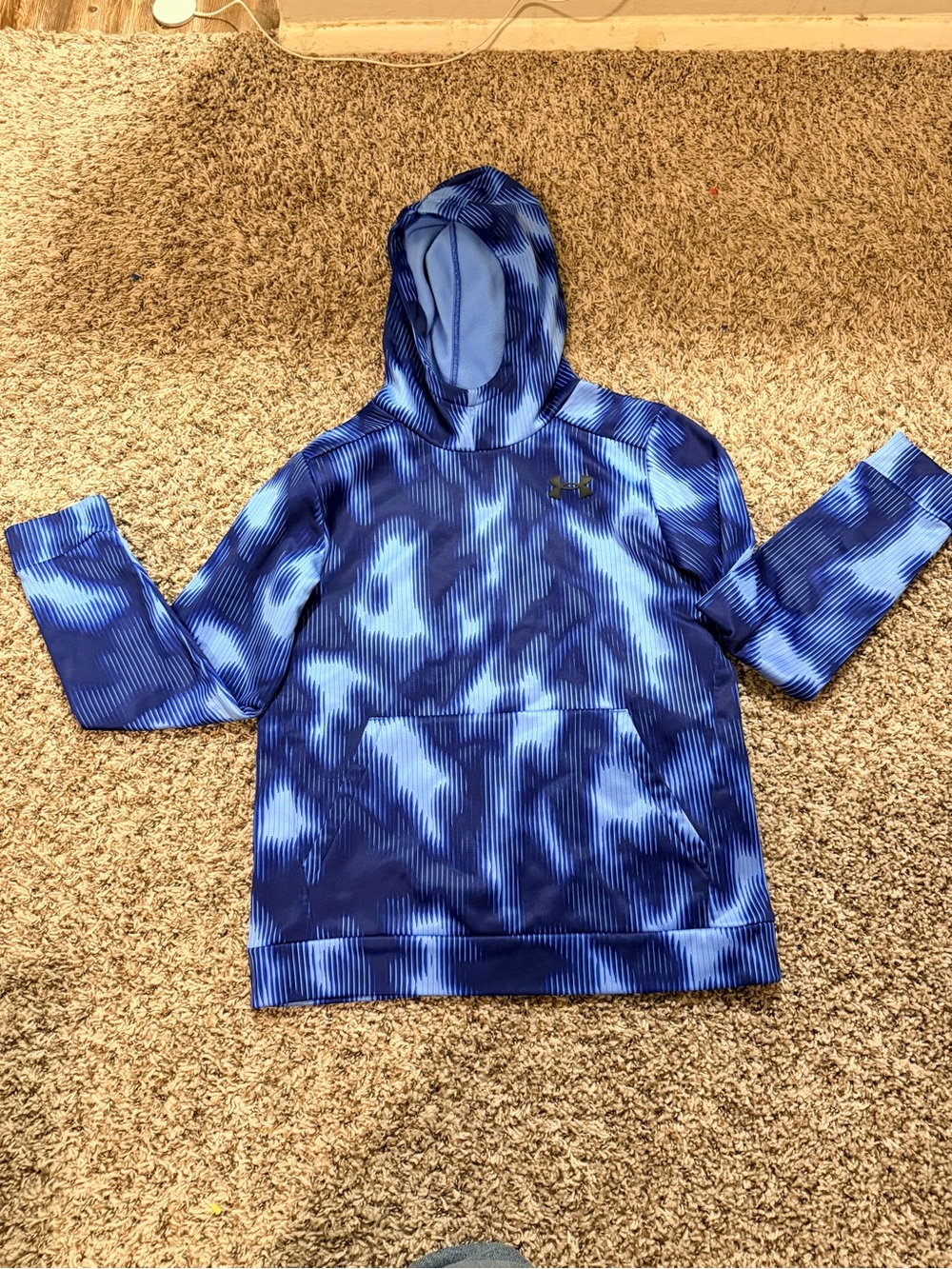 Under Armour Boys Blue Camo Pullover Hoodie
